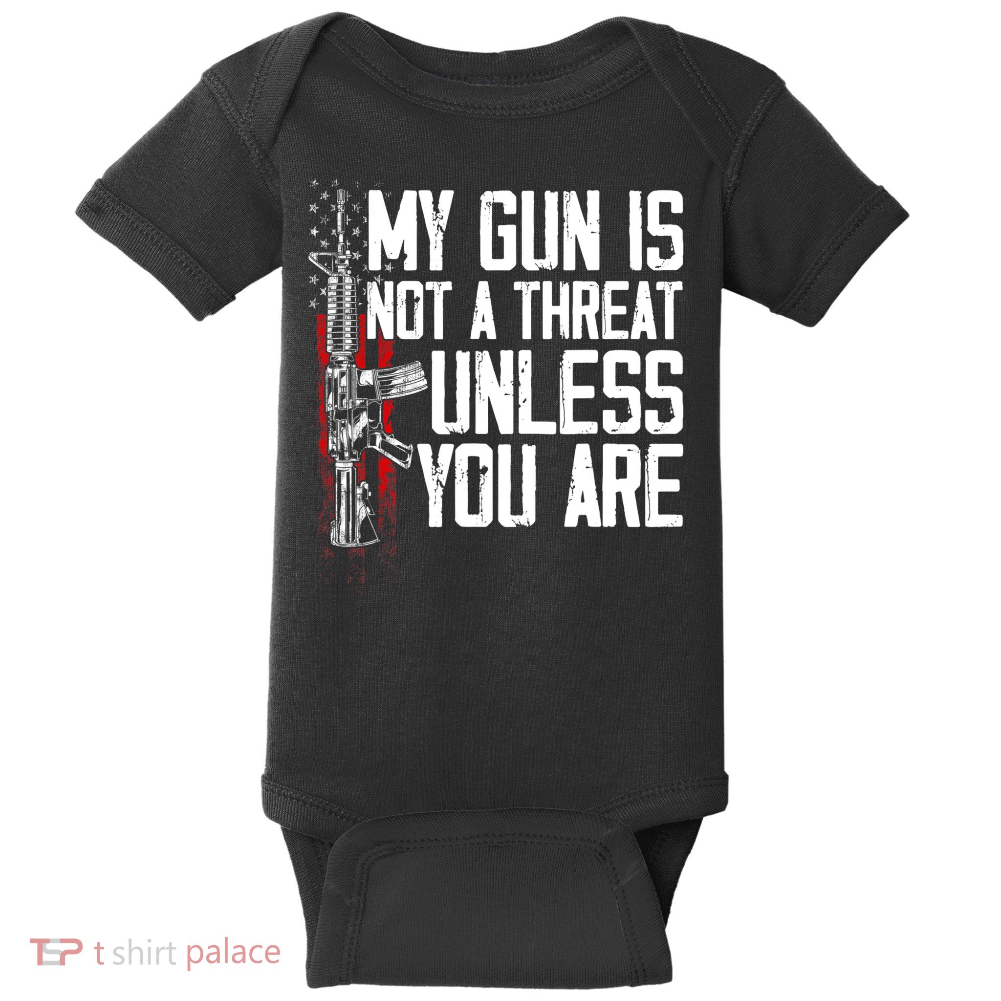 Vintage Gun Rights My Gun Is Not A Threat Baby Bodysuit