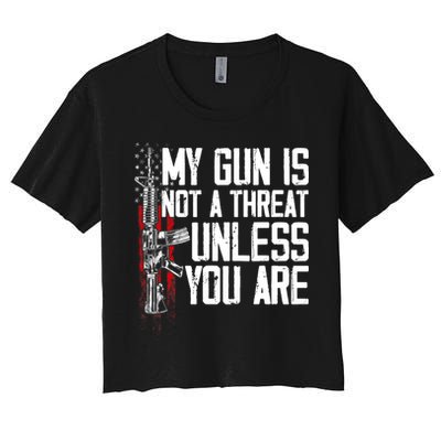 Vintage Gun Rights My Gun Is Not A Threat Crop Top