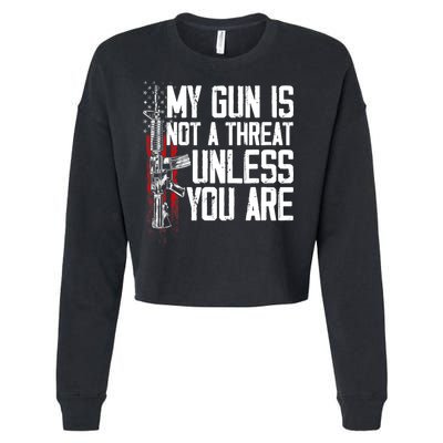 Vintage Gun Rights My Gun Is Not A Threat Cropped Pullover Crew
