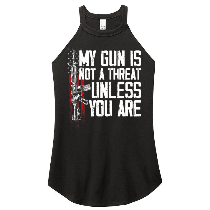 Vintage Gun Rights My Gun Is Not A Threat Women's Perfect Tri Rocker Tank