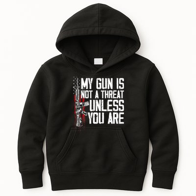 Vintage Gun Rights My Gun Is Not A Threat Kids Hoodie