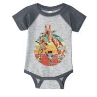 Vintage Giraffe Retro Distressed Giraffe Safari Infant Baby Jersey Bodysuit