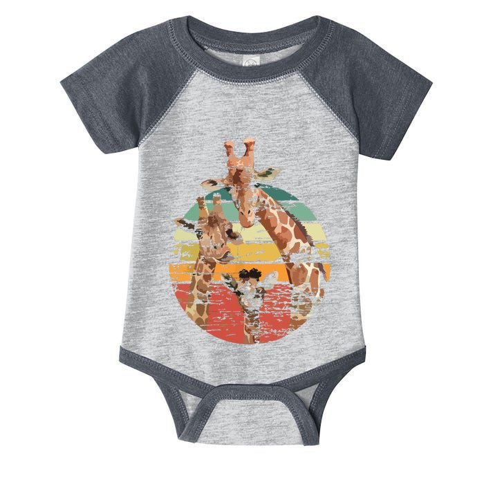 Vintage Giraffe Retro Distressed Giraffe Safari Infant Baby Jersey Bodysuit