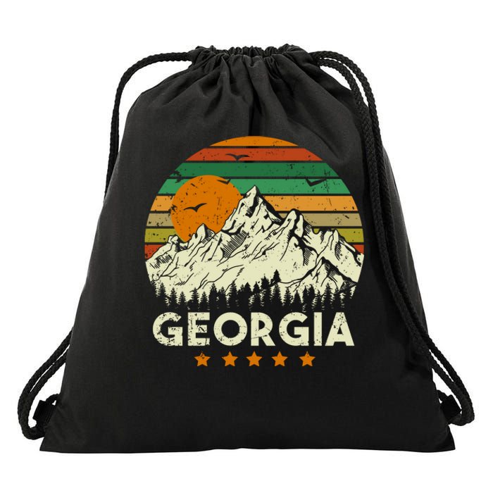 Vintage Georgia Retro Style Ga Usa Drawstring Bag