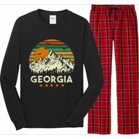 Vintage Georgia Retro Style Ga Usa Long Sleeve Pajama Set