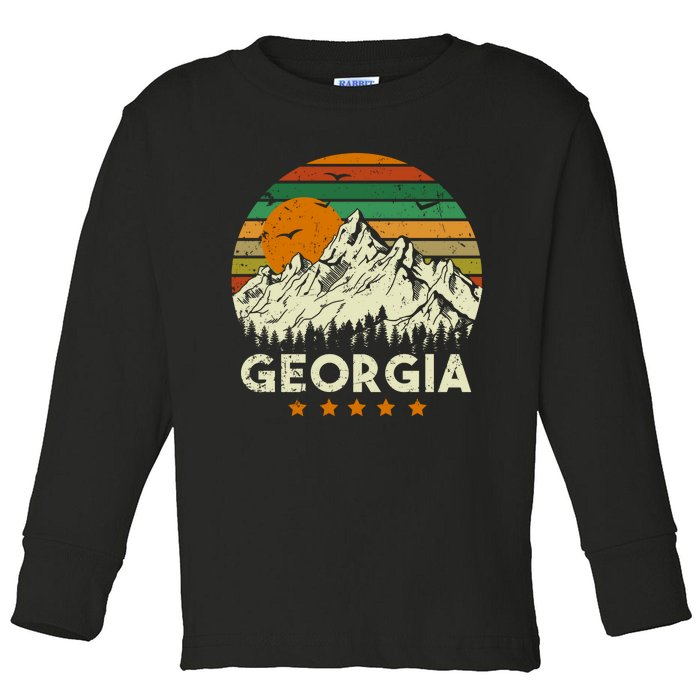 Vintage Georgia Retro Style Ga Usa Toddler Long Sleeve Shirt