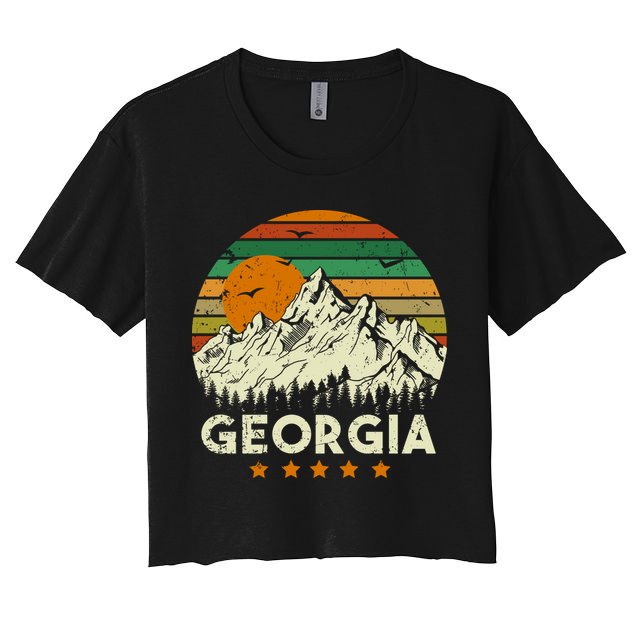 Vintage Georgia Retro Style Ga Usa Crop Top