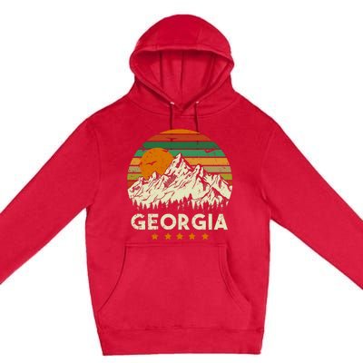 Vintage Georgia Retro Style Ga Usa Premium Pullover Hoodie