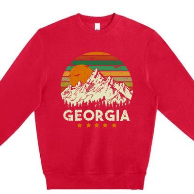 Vintage Georgia Retro Style Ga Usa Premium Crewneck Sweatshirt