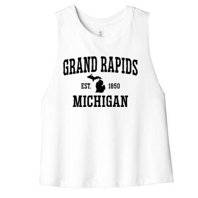 Vintage Grand Rapids Michigan Women's Racerback Cropped Tank