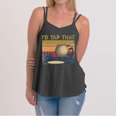 Vintage Golfer Retro Golf I'd Tap That Funny Golf Women's Strappy Tank