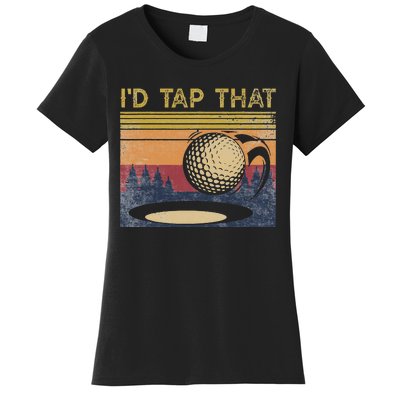 Vintage Golfer Retro Golf I'd Tap That Funny Golf Women's T-Shirt