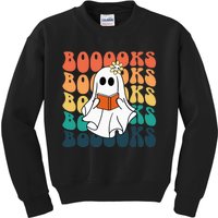 Vintage Ghost Reading Halloween Teacher Gift Kids Sweatshirt