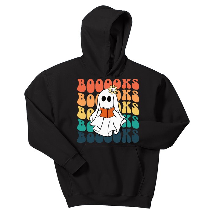 Vintage Ghost Reading Halloween Teacher Gift Kids Hoodie