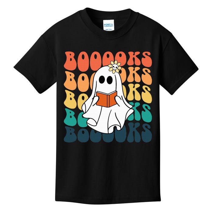 Vintage Ghost Reading Halloween Teacher Gift Kids T-Shirt