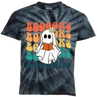 Vintage Ghost Reading Halloween Teacher Gift Kids Tie-Dye T-Shirt