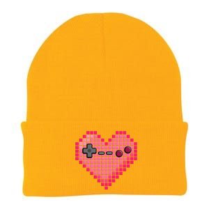 Video Game Retro Gaming Pixel Heart Gift Knit Cap Winter Beanie