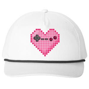 Video Game Retro Gaming Pixel Heart Gift Snapback Five-Panel Rope Hat