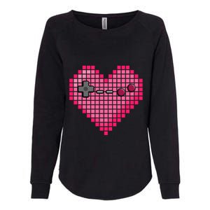 Video Game Retro Gaming Pixel Heart Gift Womens California Wash Sweatshirt