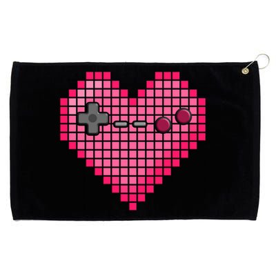 Video Game Retro Gaming Pixel Heart Gift Grommeted Golf Towel