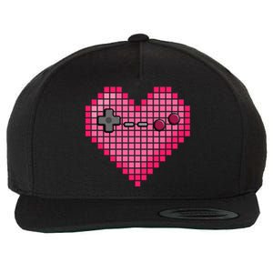 Video Game Retro Gaming Pixel Heart Gift Wool Snapback Cap