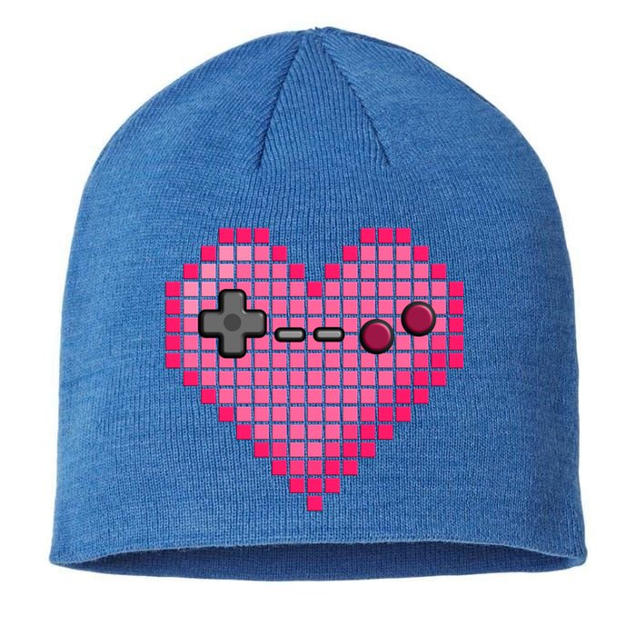 Video Game Retro Gaming Pixel Heart Gift Sustainable Beanie