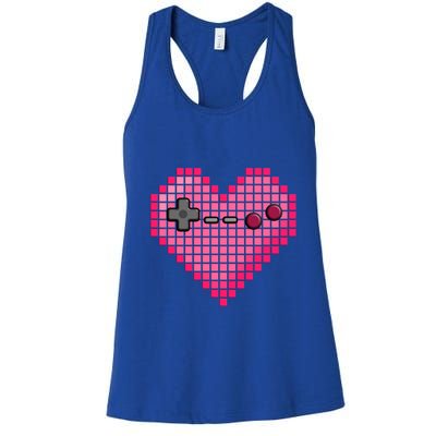 Video Game Retro Gaming Pixel Heart Gift Women's Racerback Tank