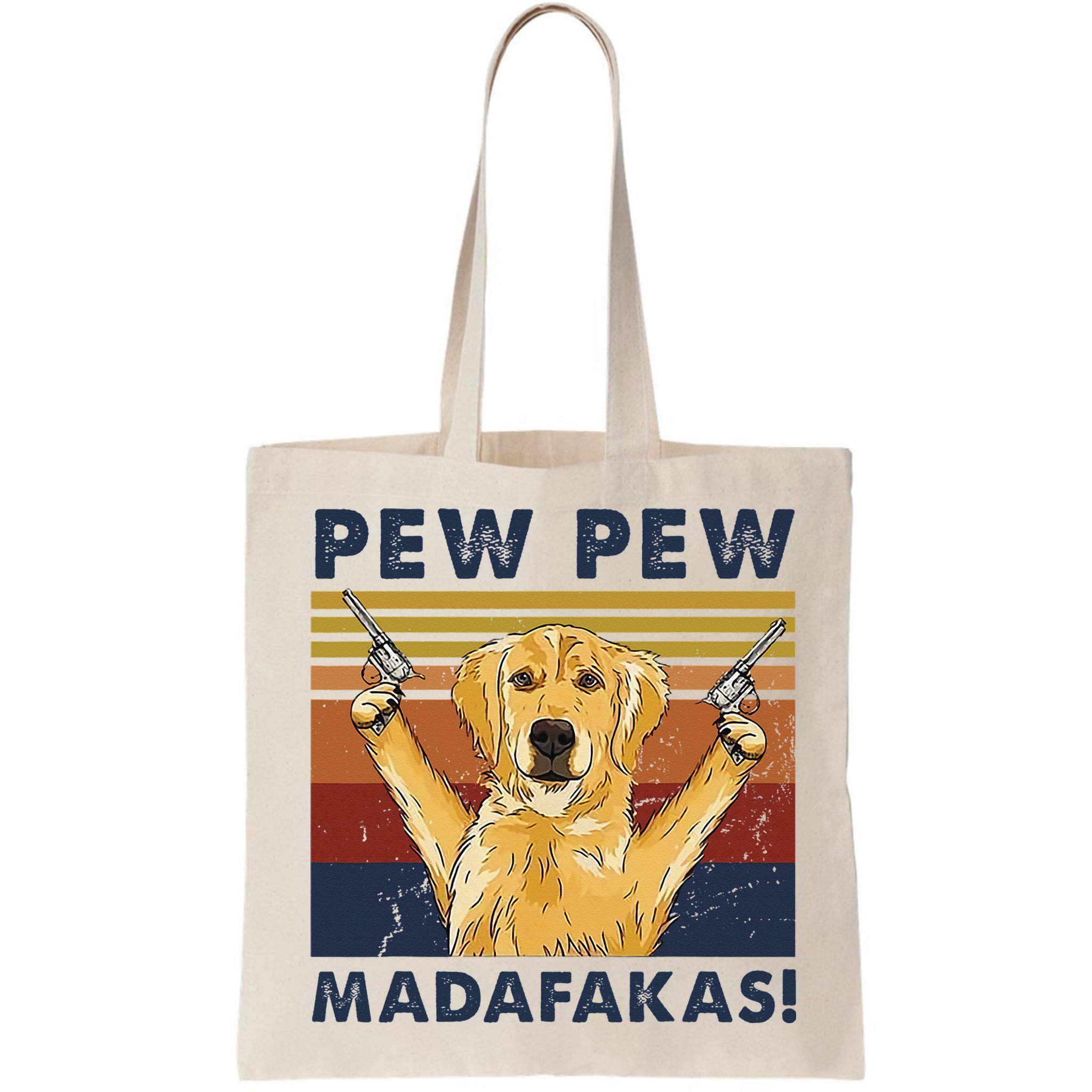 Vintage Golden Retriever Dog Pew Pew Madafakas Dogs Lovers Bag