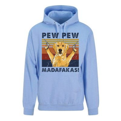 Vintage Golden Retriever Dog Pew Pew Madafakas Dogs Lovers Unisex Surf Hoodie