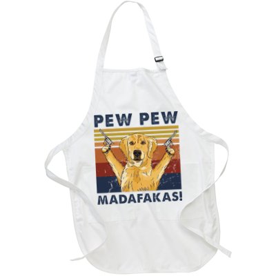 Vintage Golden Retriever Dog Pew Pew Madafakas Dogs Lovers Apron