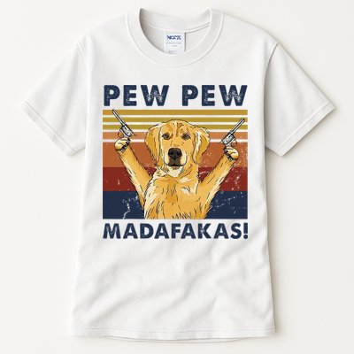 Vintage Golden Retriever Dog Pew Pew Madafakas Dogs Lovers Tall T-Shirt