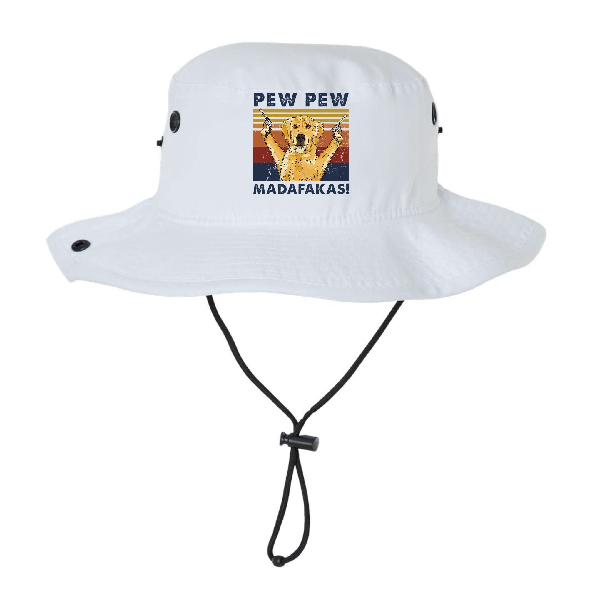 Vintage Golden Retriever Dog Pew Pew Madafakas Dogs Lovers Bucket Hat