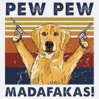 Vintage Golden Retriever Dog Pew Pew Madafakas Dogs Lovers Beanie