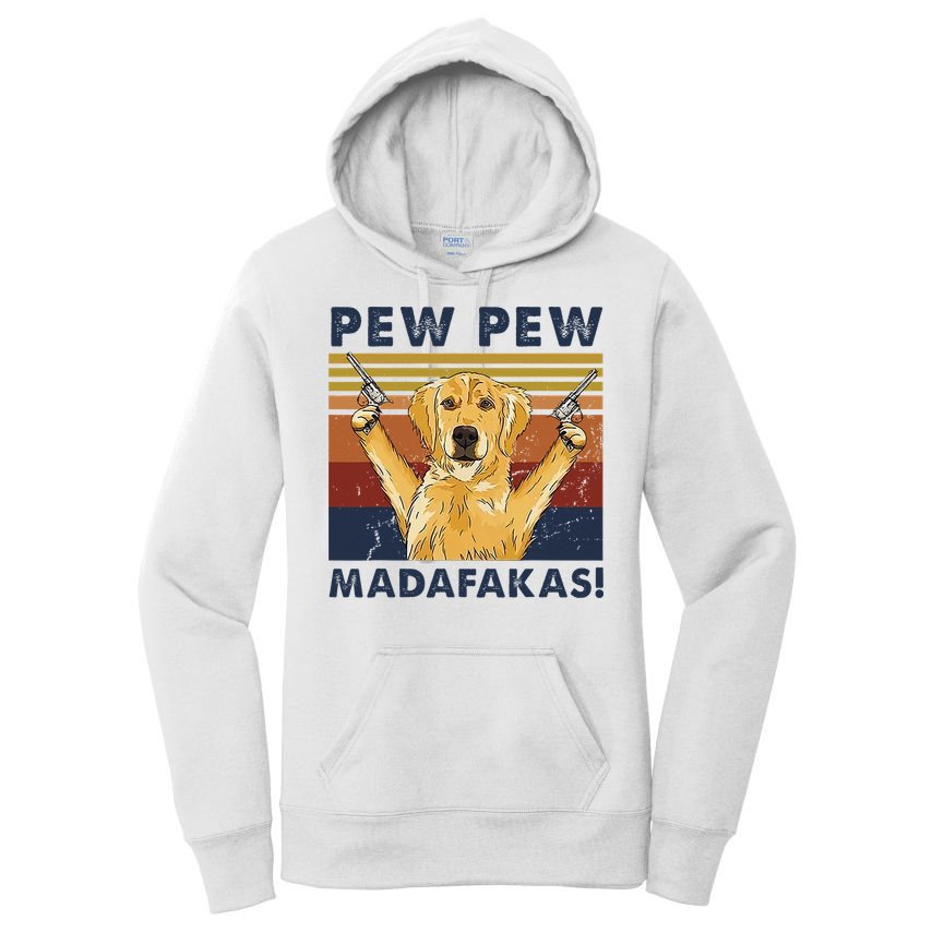 Vintage Golden Retriever Dog Pew Pew Madafakas Dogs Lovers Women's Pullover Hoodie
