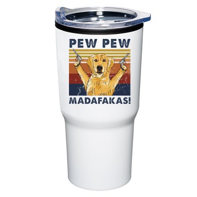 Vintage Golden Retriever Dog Pew Pew Madafakas Dogs Lovers Tumbler