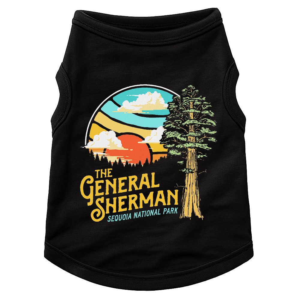 Vintage General Sherman Sequoia National Park Retro Graphic Doggie Tank