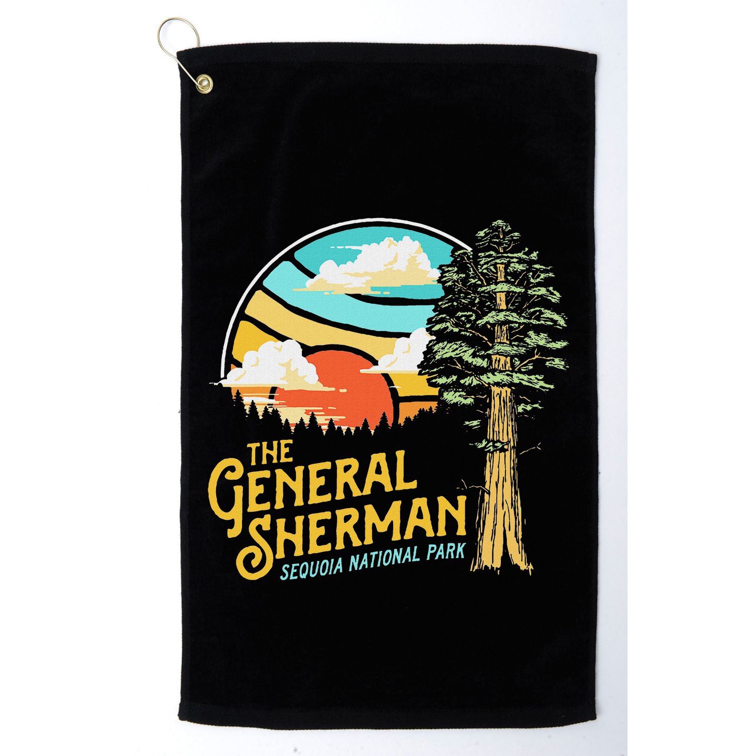 Vintage General Sherman Sequoia National Park Retro Graphic Golf Towel