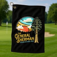 Vintage General Sherman Sequoia National Park Retro Graphic Golf Towel