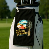 Vintage General Sherman Sequoia National Park Retro Graphic Golf Towel