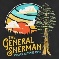Vintage General Sherman Sequoia National Park Retro Graphic Golf Towel