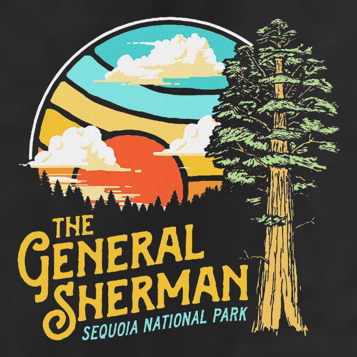 Vintage General Sherman Sequoia National Park Retro Graphic Golf Towel