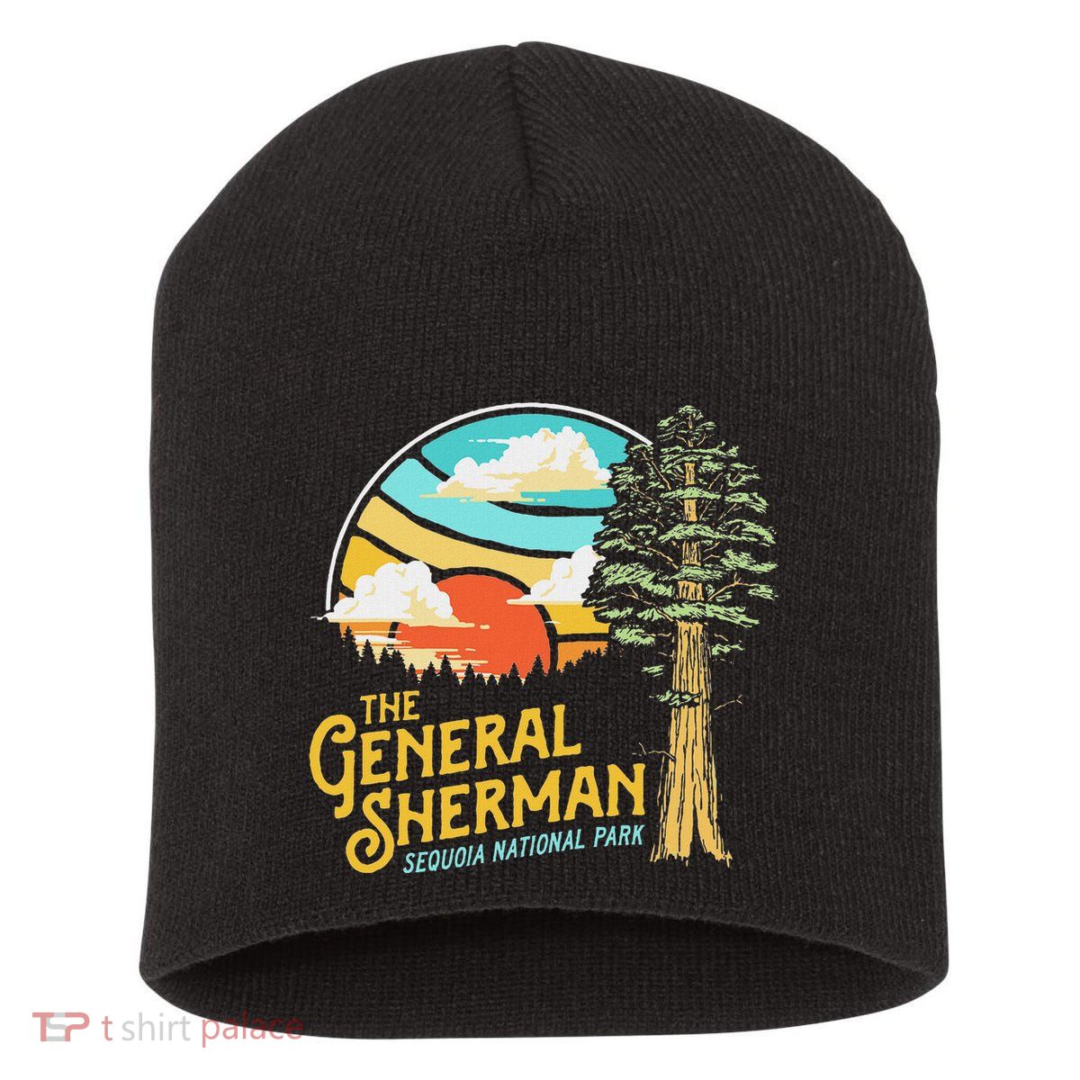 Vintage General Sherman Sequoia National Park Retro Graphic Short Acrylic Beanie