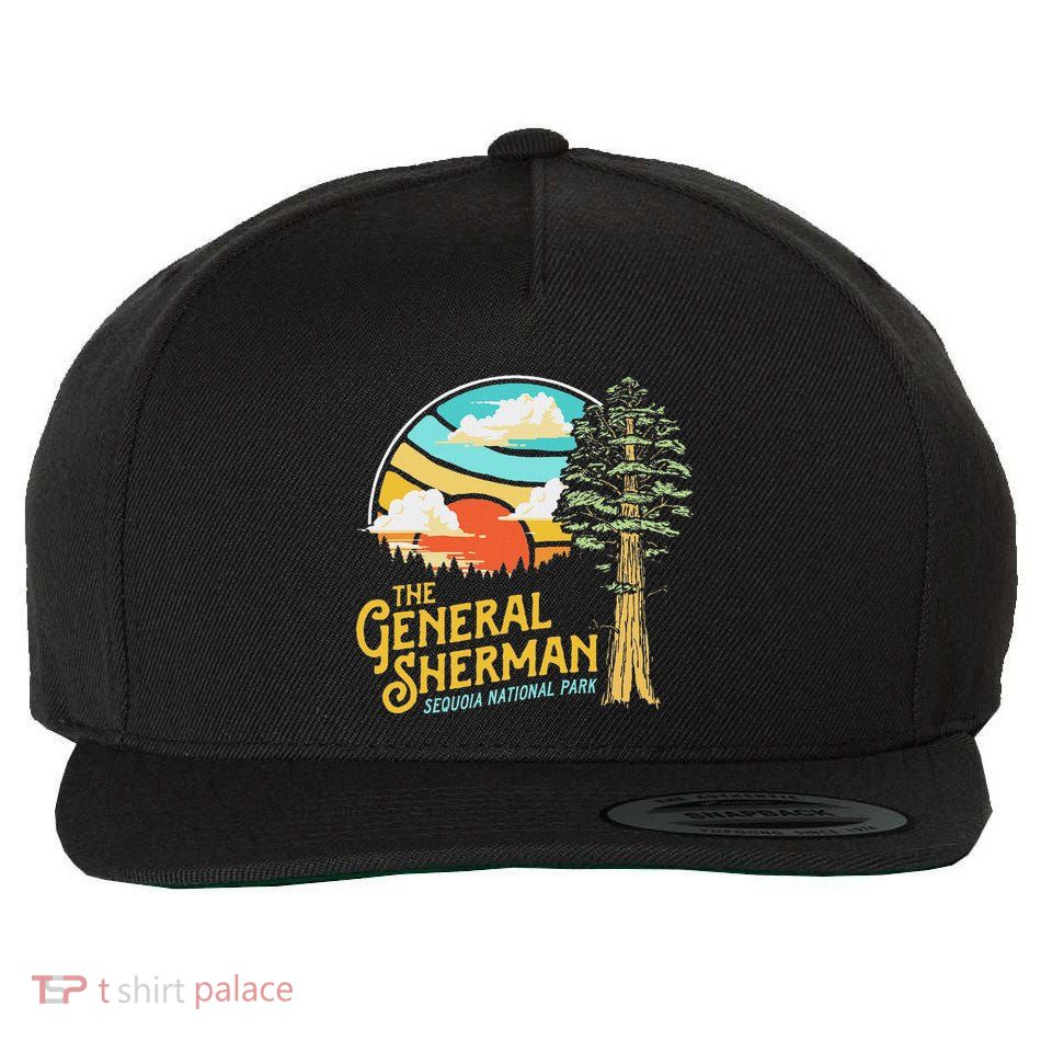Vintage General Sherman Sequoia National Park Retro Graphic Wool Snapback Cap