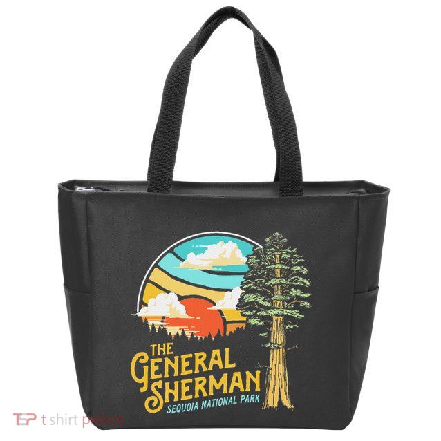 Vintage General Sherman Sequoia National Park Retro Graphic Zip Tote Bag
