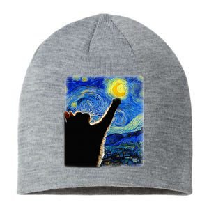 Van Gogh Starry Night Cat Sustainable Beanie