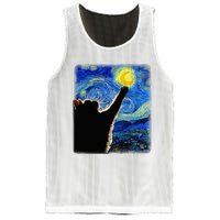 Van Gogh Starry Night Cat Mesh Reversible Basketball Jersey Tank