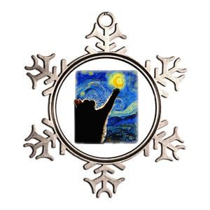 Van Gogh Starry Night Cat Metallic Star Ornament