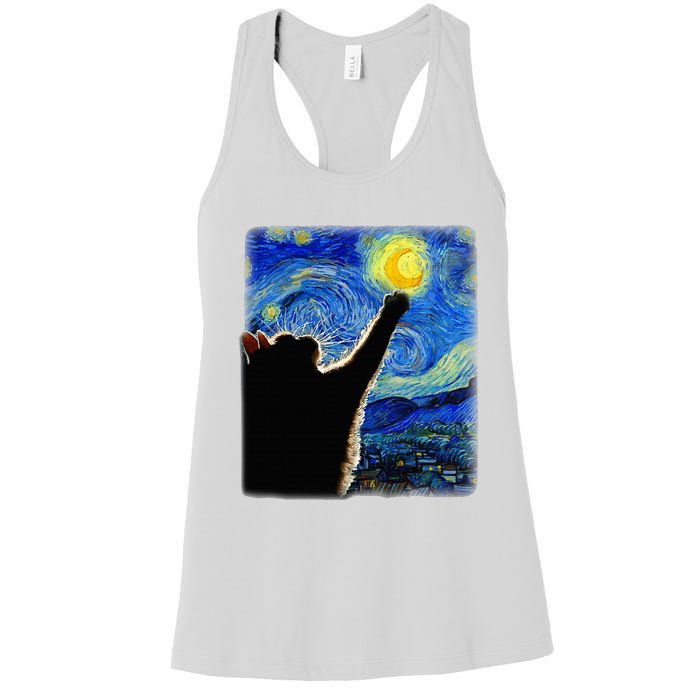 Van Gogh Starry Night Cat Women's Racerback Tank