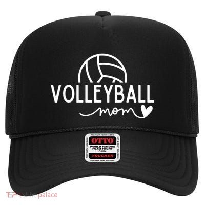 Volleyball Game Sports Mother Gift High Crown Mesh Back Trucker Hat