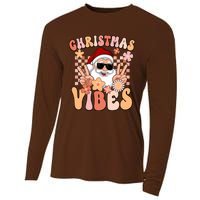 Vintage Groovy Santa Claus Christmas Vibes Cooling Performance Long Sleeve Crew